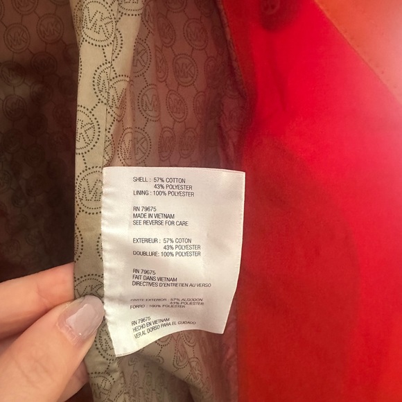Michael Michael Kors Orange Trench Sz S - Picture 5 of 9